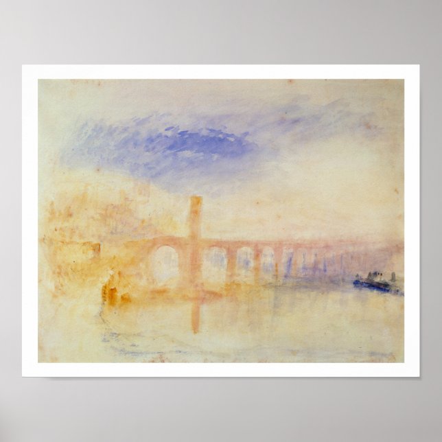 Moselbrücke, Coblenz, c.1842 (w/c & graphit) Poster (Vorne)