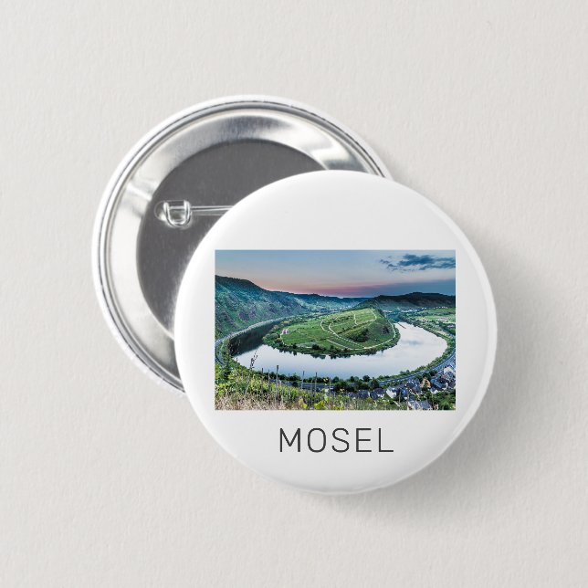 Moselle Calmont Loop Bremm Sunset River Souvenir Button (Vorne & Hinten)