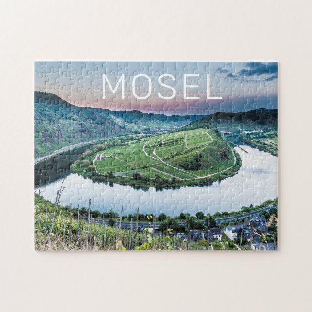 Moselle Calmont Loop Bremm Sunset River Souvenir Puzzle (Horizontal)