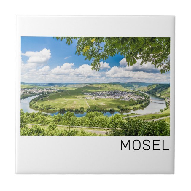 Moselle Loop Trittenheim Panorama Deutschland Souv Fliese (Vorderseite)