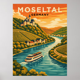 Moseltal Germany Vintage Travel Poster