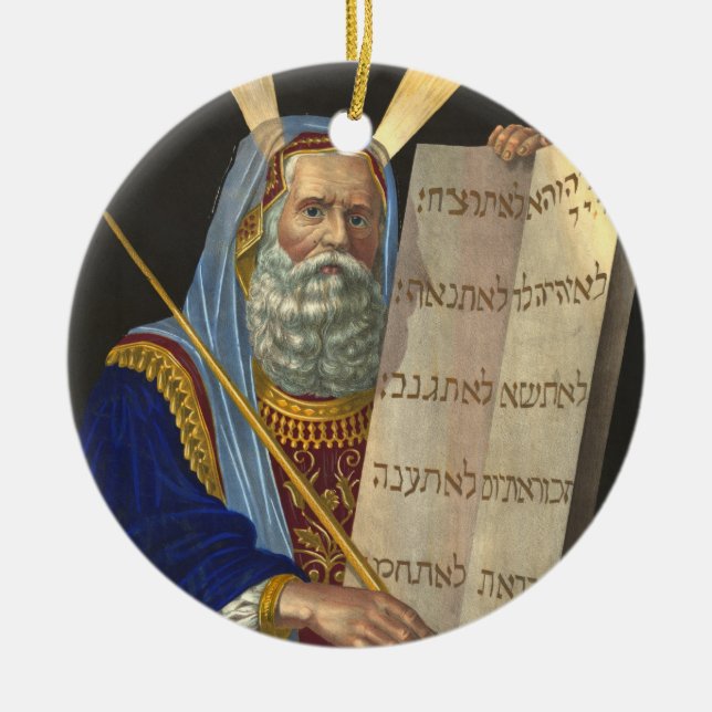 ''Moses and the Zen Gebote''-Ornament Keramik Ornament (Vorne)