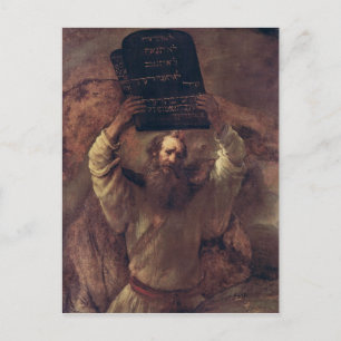 Moses, der die Tabletten des Gesetzes, 1659 Postkarte