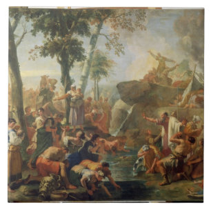 Moses, der Wasser vom Felsen (Öl, zeichnet auf Fliese