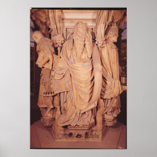 Moses, Detail vom sechseckigen Sockel Poster