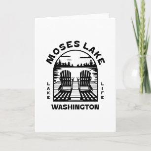 Moses Lake Washington Outdoors Vintage 1 Karte