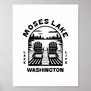 Moses Lake Washington Outdoors Vintage 1  Poster