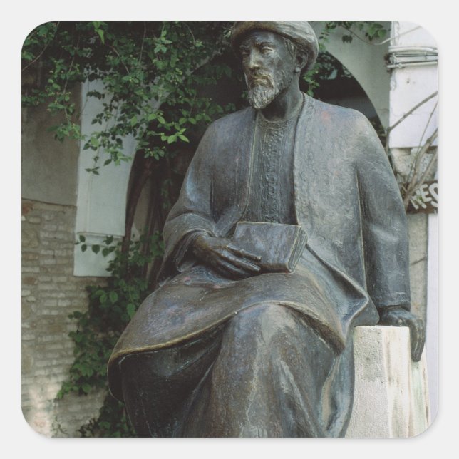 Moses Maimonides-Statue Quadratischer Aufkleber (Vorderseite)