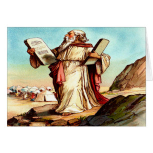 Moses mit den Tabellen des Gesetzes Grußkarte