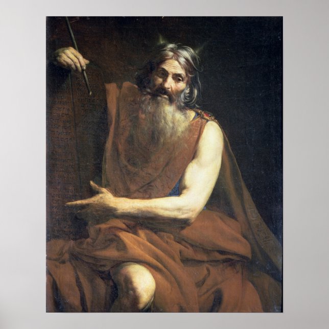 Moses mit den Tabletten des Gesetzes, c.1627-32 Poster (Vorne)