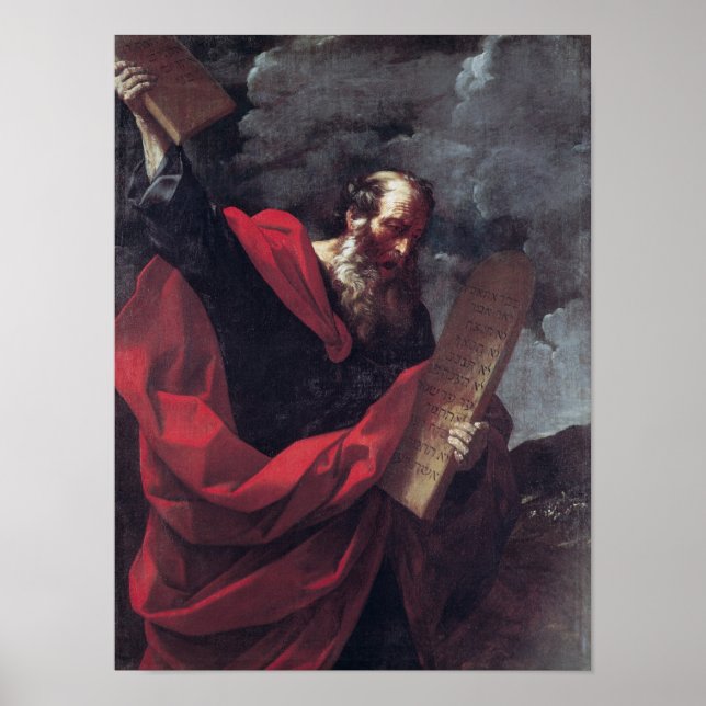 Moses mit den Tabletten des Gesetzes Poster (Vorne)
