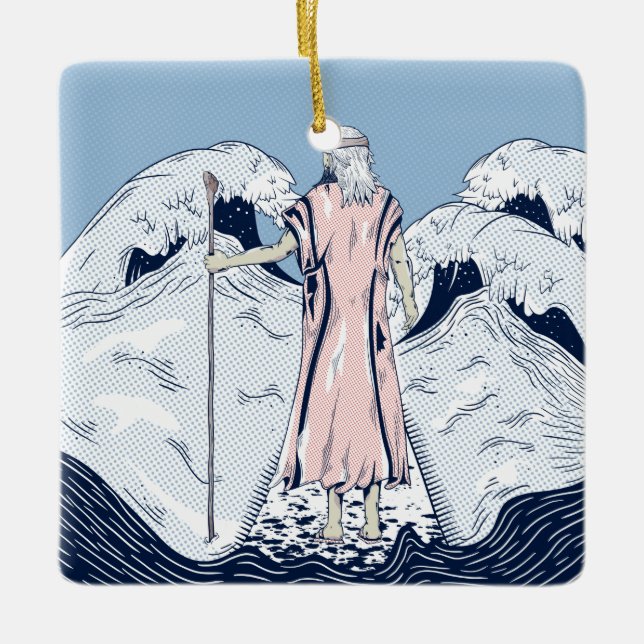 Moses Parting the Red Sea Keramikornament (Vorderseite)