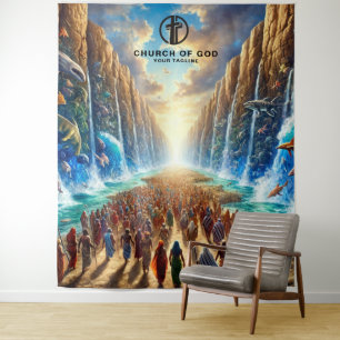 Moses parting the Seas Wandteppich