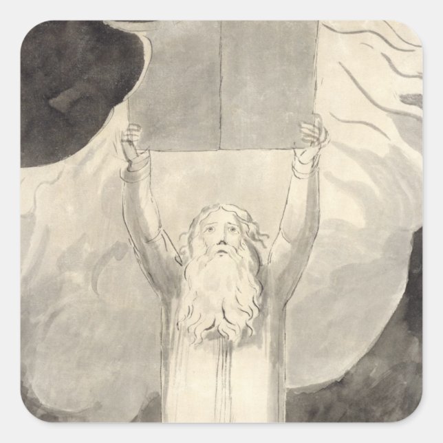 Moses Receiving the Law, c.1780 (bürste und schwar Quadratischer Aufkleber (Vorderseite)