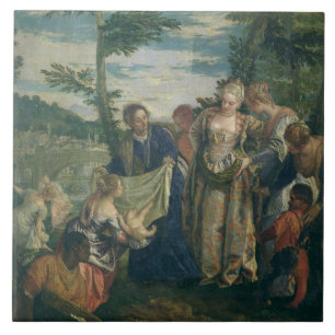 Moses rettete aus dem Nil, 1580 (Öl auf Leinwand) Fliese