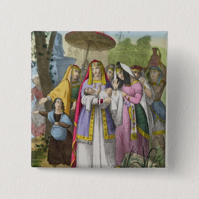 Moses rettete durch die Tochter des Pharaos, von Button (Vorderseite)