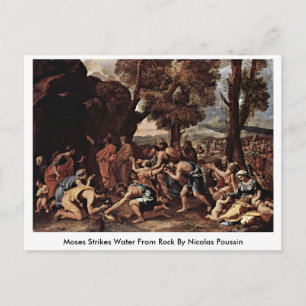 Moses schlägt Wasser aus dem Felsen von Nicolas Po Postkarte