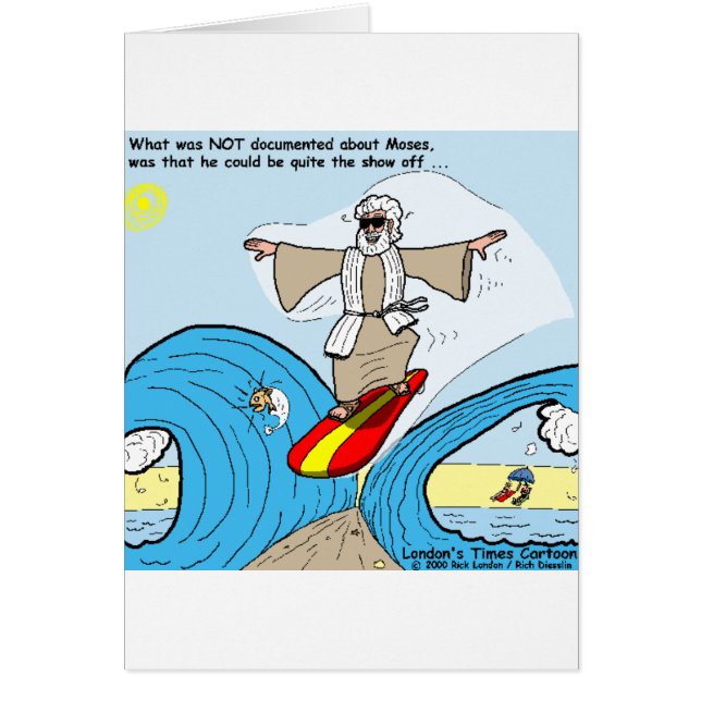 Moses Surfs Funny Cartoon T-Shirts Geschenke Samml (Vorne)