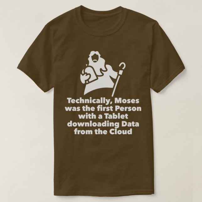Moses Tablet herunterladen Daten aus Cloud T-Shirt (Design vorne)