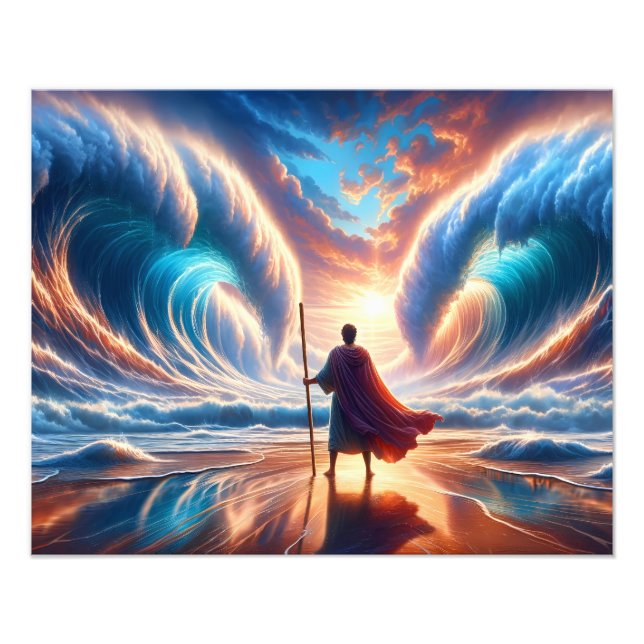 Moses Teile des Roten Meeres Fotodruck (Vorne)