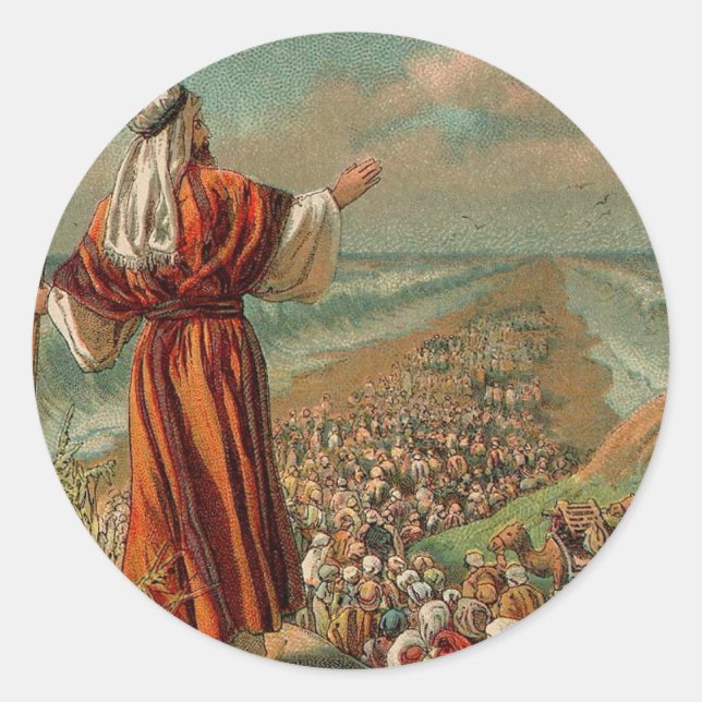 Moses Teile des Roten Meeres Runder Aufkleber (Vorderseite)