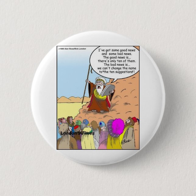 Moses & The Ten Suggestionen Funny Gifts & T-Shirt Button (Vorderseite)