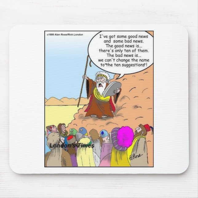 Moses & The Ten Suggestionen Funny Gifts & T-Shirt Mousepad (Vorne)