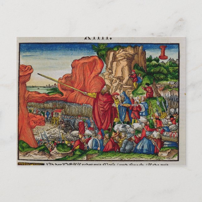 Moses überquert das Rote Meer Postkarte (Vorderseite)