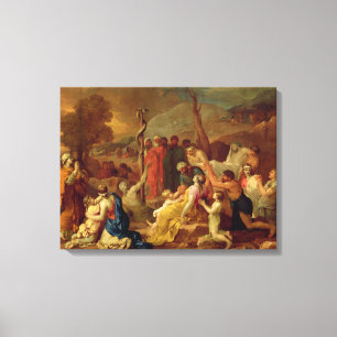 Moses und der Brazen Serpent, c.1653-54 (Öl auf ca Leinwanddruck