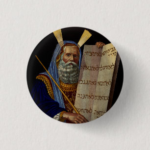 Moses und die Gesetzestafeln Kunst Button
