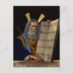 Moses und die Gesetzestafeln Kunst Postkarte