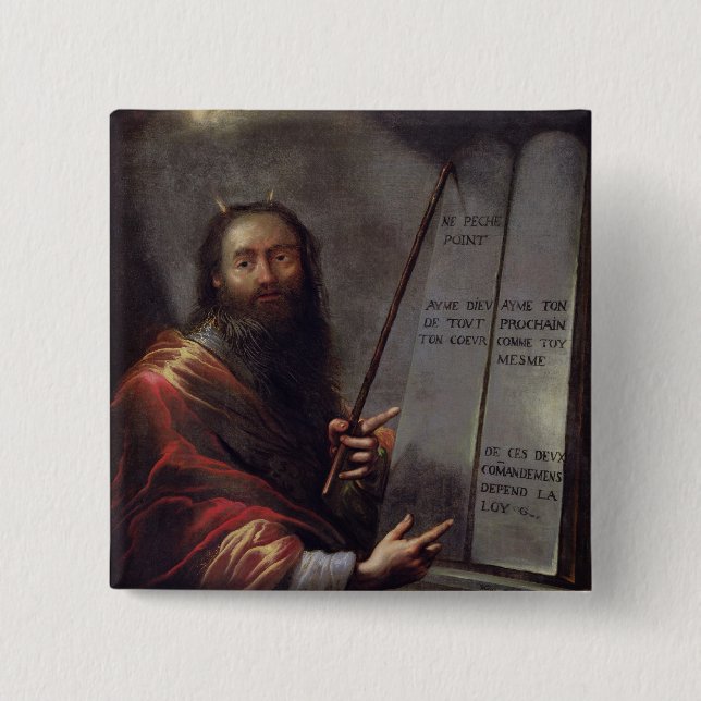 Moses und die Tabletten des Gesetzes Button (Vorderseite)