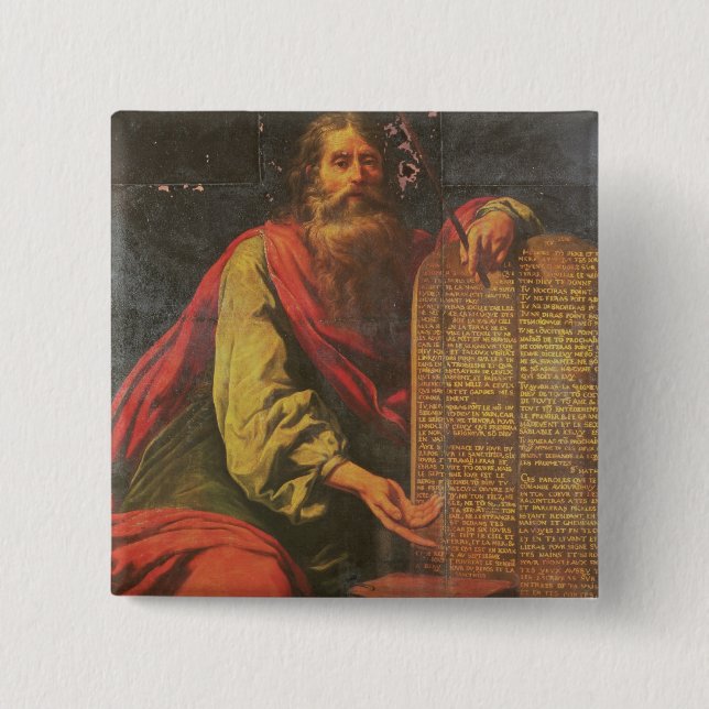 Moses und die Tabletten des Gesetzes Button (Vorderseite)