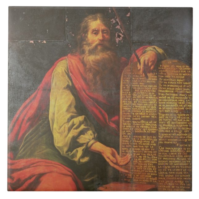 Moses und die Tabletten des Gesetzes Fliese (Vorderseite)