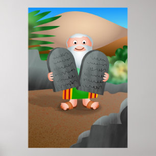 Moses und die Zehn Gebote Bibelgeschichte Poster