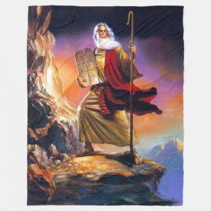 MOSES und die ZEHN GEBOTE Fleecedecke