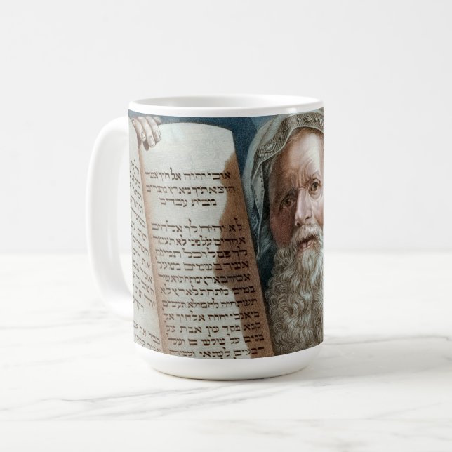 Moses und die zehn Gebote Kaffeetasse (Vorderseite Links)