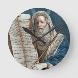 Moses und die zehn Gebote Runde Wanduhr