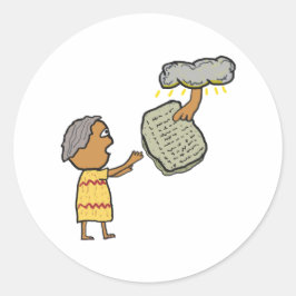 Moses und die zehn Gebote Runder Aufkleber