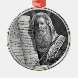 Moses und die zehn Gebote Silbernes Ornament