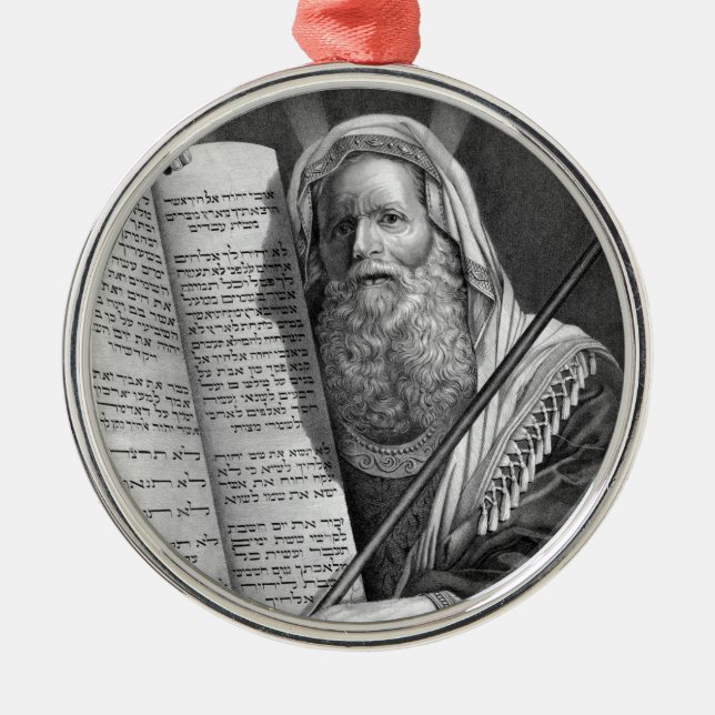 Moses und die zehn Gebote Silbernes Ornament (Vorne)