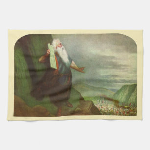 Moses und die Zehn Gebote, Vintage Religion Geschirrtuch