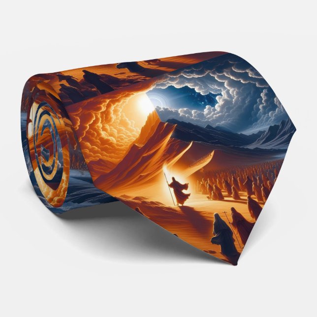 Moshe empfängt die Torah auf dem Sinai Krawatte (Gerollt)