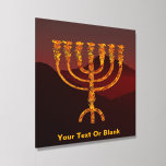 Moshe ist Menorah Acryl Fotofliese<br><div class="desc">Eine Darstellung der siebenverzweigten Menorah (Candelabra), die von den Israeliten nach dem Exodus aus Ägypten gemacht wurde. Passen Sie Ihren eigenen Text an. In der Tora wird Moshe Rabbenu gesagt: "Du sollst eine Menorah aus reinem Gold machen, verprügelt werden, die Menorah wird hergestellt werden, ihr Fuß, ihr Ast, ihre Kugeln,...</div>