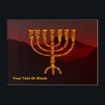 Moshe ist Menorah Acryldruck<br><div class="desc">Eine Darstellung der siebenverzweigten Menorah (Candelabra), die von den Israeliten nach dem Exodus aus Ägypten gemacht wurde. Passen Sie Ihren eigenen Text an. In der Tora wird Moshe Rabbenu gesagt: "Du sollst eine Menorah aus reinem Gold machen, verprügelt werden, die Menorah wird hergestellt werden, ihr Fuß, ihr Ast, ihre Kugeln,...</div>