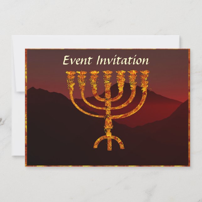 Moshe ist Menorah Einladung (Vorderseite)
