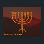 Moshe ist Menorah Holzleinwand<br><div class="desc">Eine Darstellung der siebenverzweigten Menorah (Candelabra), die von den Israeliten nach dem Exodus aus Ägypten gemacht wurde. Passen Sie Ihren eigenen Text an. In der Tora wird Moshe Rabbenu gesagt: "Du sollst eine Menorah aus reinem Gold machen, verprügelt werden, die Menorah wird hergestellt werden, ihr Fuß, ihr Ast, ihre Kugeln,...</div>