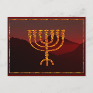 Moshe ist Menorah Postkarte