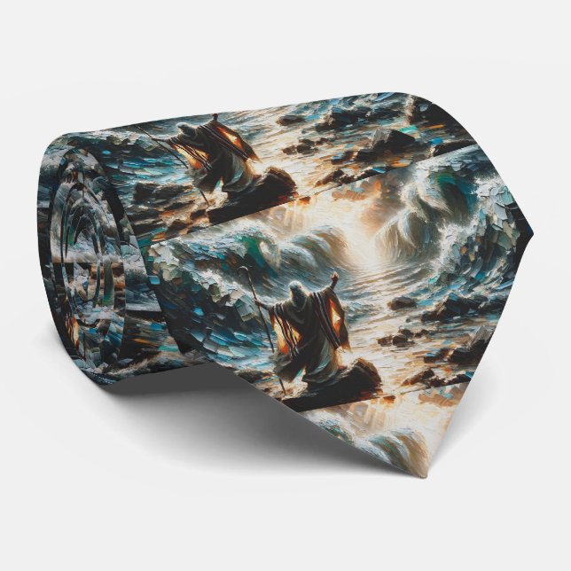 Moshe und die Aufteilung des Roten Meeres Krawatte (Gerollt)