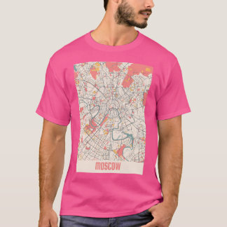 Moskau City Map Challe Retro City Map Poster T-Shirt
